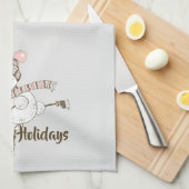 Whimsisches Ice Skaten Snowmen Geschirrtuch (Viertel Falte)