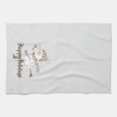 Whimsisches Ice Skaten Snowmen Geschirrtuch (Horizontal)
