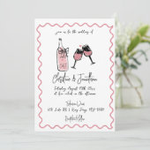 Whimsisches Illustriert | Retro-Hochzeit Einladung (Stehend Vorderseite)