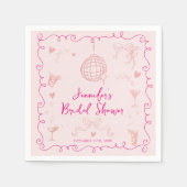 Whimsisches Illustriertes Brautparty Serviette (Vorderseite)