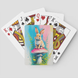 Whimsisches Kaninchen Bright Colorful Ar Spielkarten