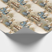 Whimsisches Kaninchen mit Vintagem Storybook Style Geschenkpapier (Ecke)