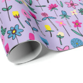 Whimsisches Kids-Muster Geschenkpapier (Rolleneckpunkt)