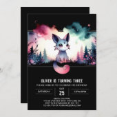 Whimsisches Kind Katze Geburtstag Einladung (Vorne/Hinten)