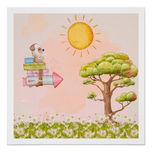 Whimsisches Kinderzimmer Art Poster (Vorderseite)