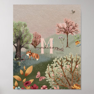 Whimsisches Kinderzimmer aus Holz mit Farbstiften Poster