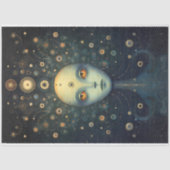 Whimsisches kosmisches Gold Goddess Fantasy Dekoup Seidenpapier (Vorderseite)