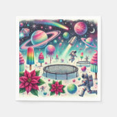 Whimsisches kosmisches Poinsettia Fields Decoupage Serviette (Vorderseite)