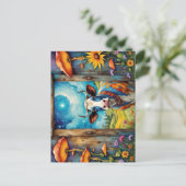 Whimsisches Kuh Dreamscape Postkarte (Stehend Vorderseite)