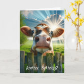 Whimsisches Kuh Geburtstags-Spaß Karte (Gelbe Blume)