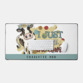 Whimsisches Kuhhaus Personalisiert Schreibtischunterlage (Tastatur & Maus)