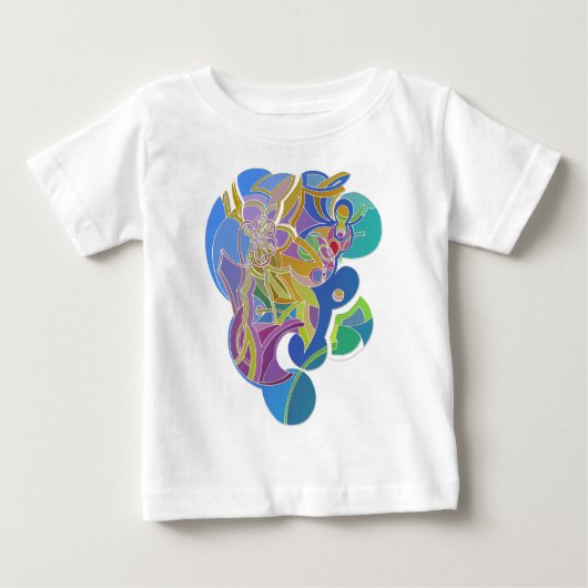 Whimsisches Kunstwerk Baby T-shirt (Vorderseite)