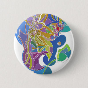 Whimsisches Kunstwerk Button