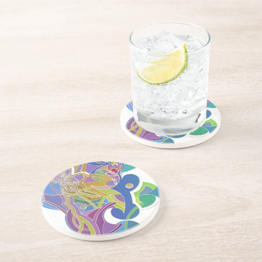 Whimsisches Kunstwerk Getränkeuntersetzer (Seite)