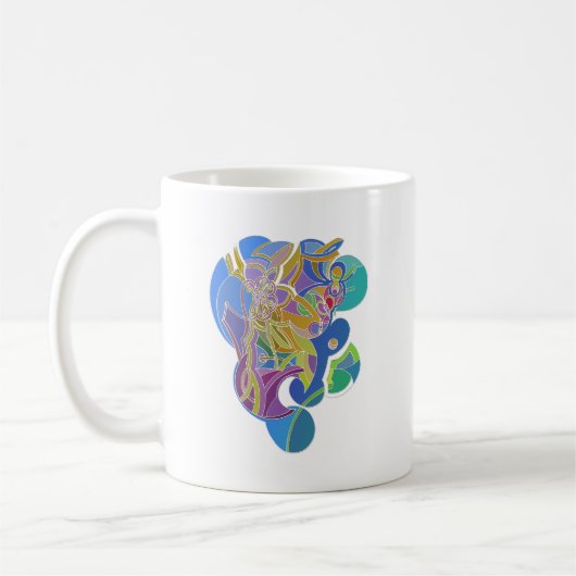 Whimsisches Kunstwerk Kaffeetasse (Links)
