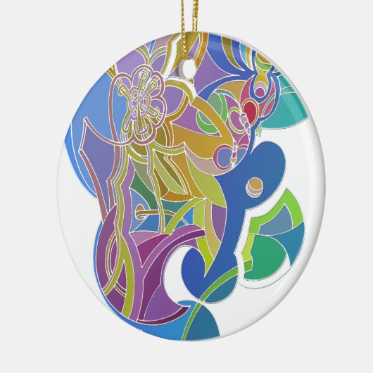 Whimsisches Kunstwerk Keramik Ornament (Links)