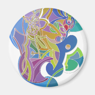 Whimsisches Kunstwerk Magnet