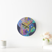 Whimsisches Kunstwerk Runde Wanduhr (Zuhause)