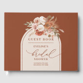 Whimsisches Kupferpampas boho bridal Gästebuch (Vorderseite)