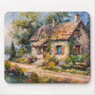 Whimsisches Küstengebiet Hütte Kernstück Mousepad