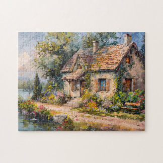 Whimsisches Küstengebiet Hütte Kernstück Puzzle