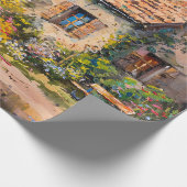 Whimsisches Küstenmeer-Hütte - Kernaussage Geschenkpapier (Ecke)