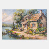 Whimsisches Küstenmeer-Hütte - Kernaussage Geschenkpapier Set (Vorderseite 2)