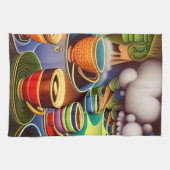 Whimsisches Land der Kaffeekuppen Geschirrtuch (Horizontal)