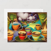 Whimsisches Land der Kaffeekuppen Postkarte (Vorne/Hinten)