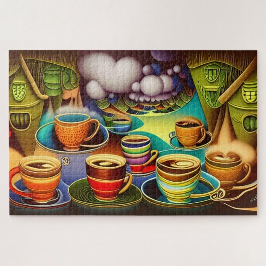 Whimsisches Land der Kaffeekuppen Puzzle (Horizontal)