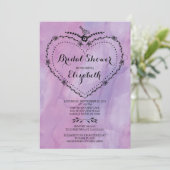 Whimsisches Lila Brautparty Einladung (Stehend Vorderseite)
