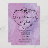 Whimsisches Lila Brautparty Einladung (Vorne/Hinten)