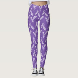 Whimsisches Lila Herz Leggings
