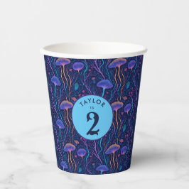 Whimsisches Lila Quallenmuster Party Pappbecher