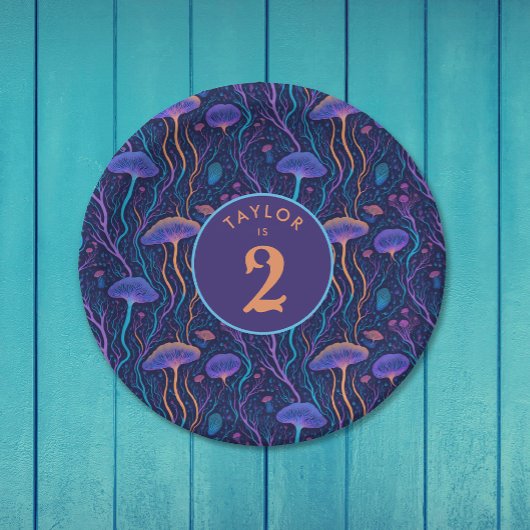 Whimsisches Lila Quallenmuster Party Pappteller