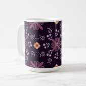 Whimsisches Lila und Gelbes Folk Tasse (Vorderseite Links)