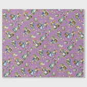 Whimsisches Lila Vintages Wasserfarben Osterhase Geschenkpapier (Flach)