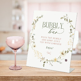 Whimsisches Märchengarten & Bows Bubbly Bar Sockelschild