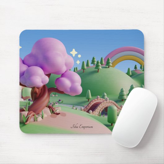 Whimsisches Märchenlandschaftsbild Mauspad (Mit Mouse)