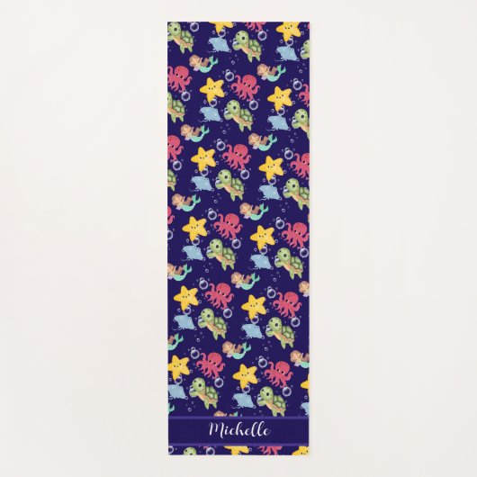 Whimsisches Mermaid-Wachtagsparty Yogamatte (Vorderseite)