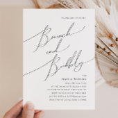 Whimsisches Minimalistisches Script Brunch und Bub Einladung