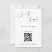 Whimsisches Minimalistisches Script QR Code RSVP-K RSVP Karte (Vorderseite)