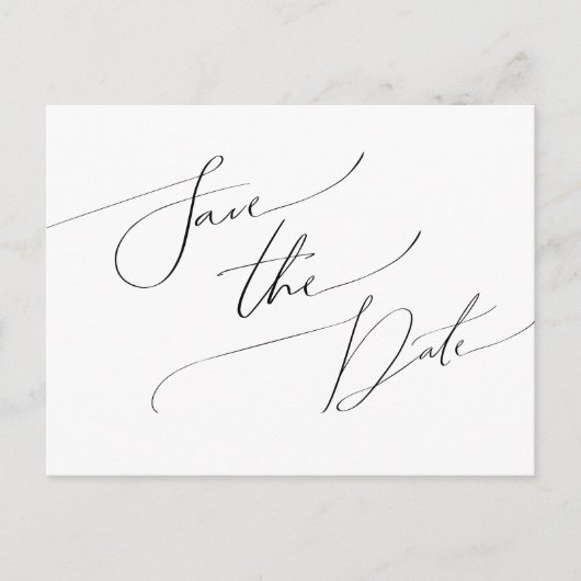 Whimsisches Minimalistisches Script Save the Date Einladungspostkarte (Vorderseite)