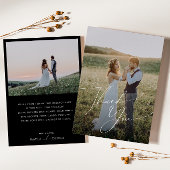 Whimsisches Minimalistisches Skript | Black Flat F Dankeskarte