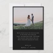 Whimsisches Minimalistisches Skript | Black Flat F Dankeskarte (Rückseite)