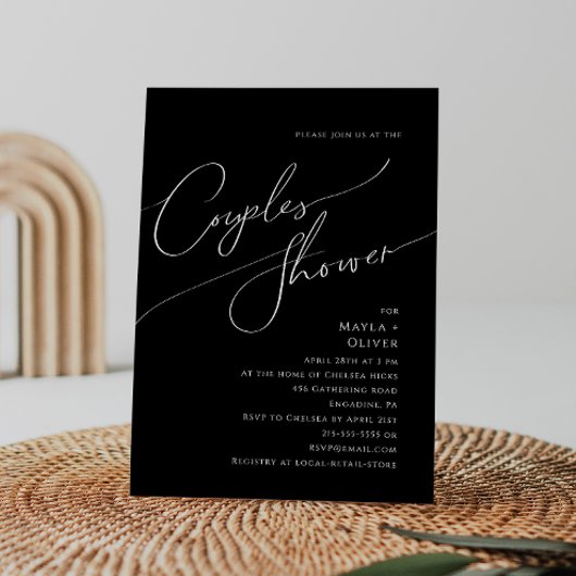 Whimsisches Minimalistisches Skript | Dusche für P Einladung