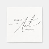 Whimsisches Minimalistisches Skript | Hochzeit Serviette (Vorderseite)