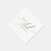 Whimsisches Minimalistisches Skript | Hochzeit Serviette (Ecke)