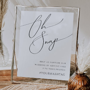 Whimsisches Minimalistisches Skript Oh Snap Hashta Poster