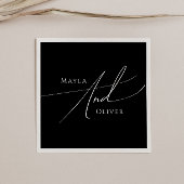 Whimsisches Minimalistisches Skript | Schwarze Hoc Serviette